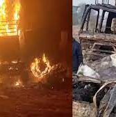ट्रक-कार की भिड़ंत के बाद दोनों वाहनों में लगी आग, दो लोग जिंदा जले